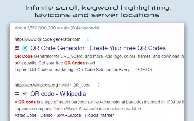 Chrome 网上应用店中的 Google™ 搜索增强器将与 OffiDocs Chromium 在线运行