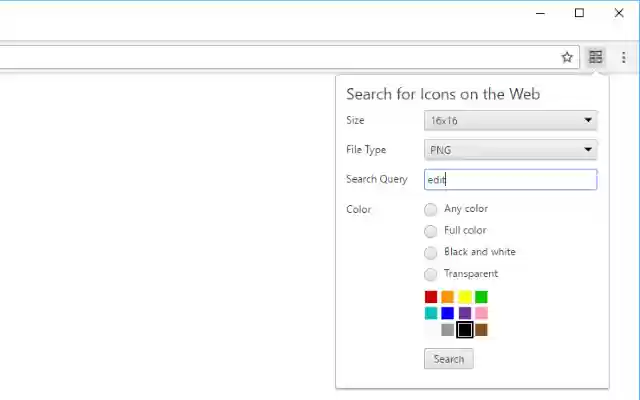 Search for Icons  from Chrome web store to be run with OffiDocs Chromium online
