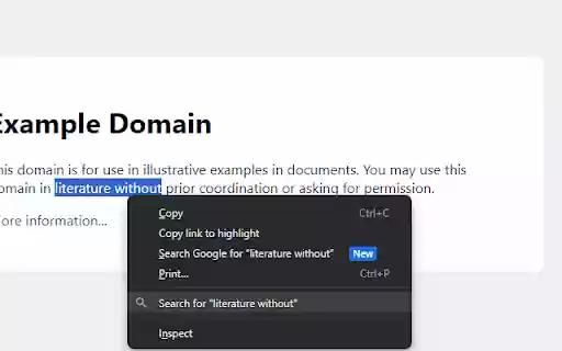 Search for selected text in a new tab from Chrome web store to be run with OffiDocs Chromium online Search for selected text in a new tab from Chrome web store to be run with OffiDocs Chromium online
