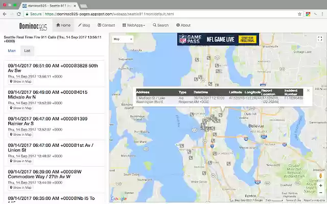 Seattle 911 Dispatch Incidents Monitor from Chrome web store to be run with OffiDocs Chromium online Seattle 911 Dispatch Incidents Monitor from Chrome web store to be run with OffiDocs Chromium online