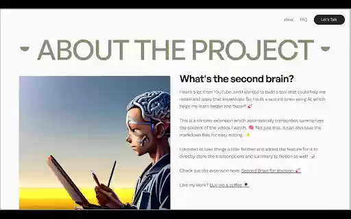 Second brain for Youtube from Chrome web store to be run with OffiDocs Chromium online Second brain for Youtube from Chrome web store to be run with OffiDocs Chromium online