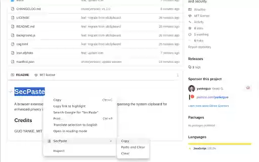 SecPaste  from Chrome web store to be run with OffiDocs Chromium online