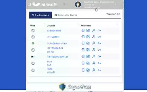 SegurPass  from Chrome web store to be run with OffiDocs Chromium online