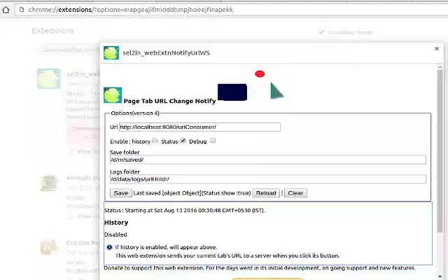 sel2in Notify Url WS  from Chrome web store to be run with OffiDocs Chromium online