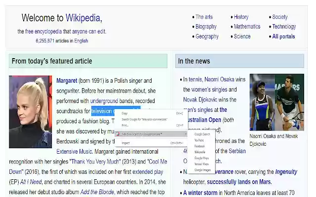Selection Search for Google Chrome™  from Chrome web store to be run with OffiDocs Chromium online