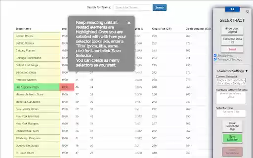 Selextract  from Chrome web store to be run with OffiDocs Chromium online
