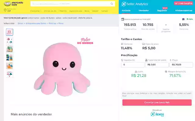 Seller Analytics by Lexos  from Chrome web store to be run with OffiDocs Chromium online