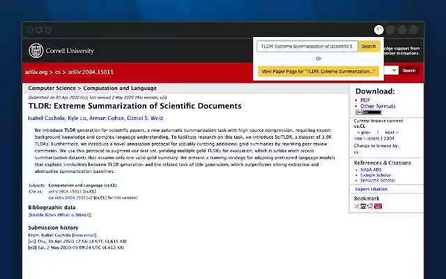 Semantic Scholar from Chrome web store to be run with OffiDocs Chromium online Semantic Scholar from Chrome web store to be run with OffiDocs Chromium online