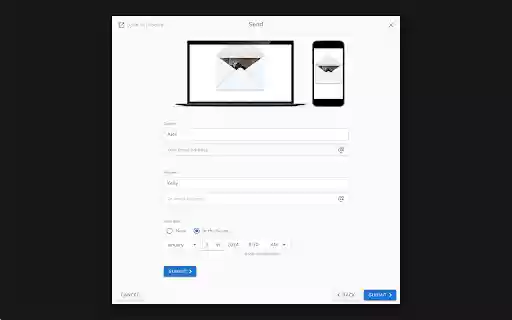 Send as Ellacard  from Chrome web store to be run with OffiDocs Chromium online