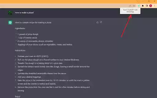 Send ChatGPT with WhatsApp from Chrome web store to be run with OffiDocs Chromium online Send ChatGPT with WhatsApp from Chrome web store to be run with OffiDocs Chromium online