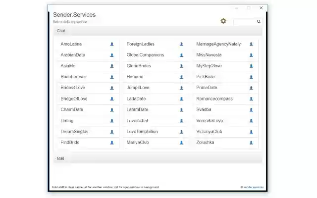 Sender.Services  from Chrome web store to be run with OffiDocs Chromium online