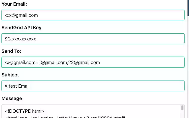 SendGrid Test Email Helper  from Chrome web store to be run with OffiDocs Chromium online