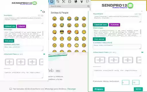 SendPro12 Send personalized messages  from Chrome web store to be run with OffiDocs Chromium online