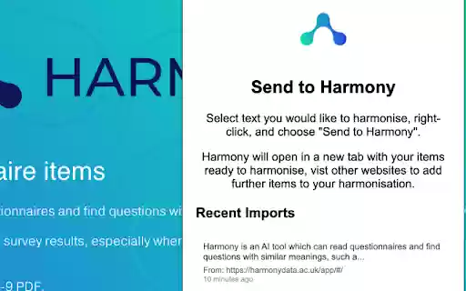 Send to Harmony  from Chrome web store to be run with OffiDocs Chromium online