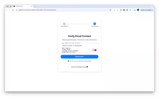 Sent By Human Email Verification  from Chrome web store to be run with OffiDocs Chromium online