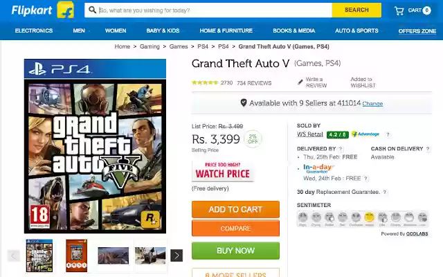 Sentimeter  from Chrome web store to be run with OffiDocs Chromium online