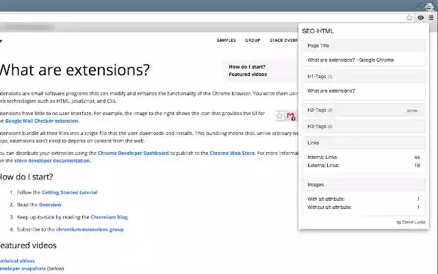 SEO HTML  from Chrome web store to be run with OffiDocs Chromium online