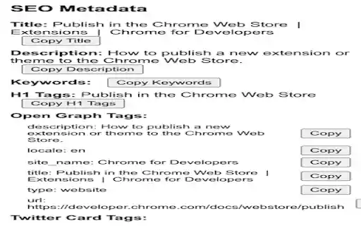 SEO Metadata Extractor from Chrome web store to be run with OffiDocs Chromium online SEO Metadata Extractor from Chrome web store to be run with OffiDocs Chromium online