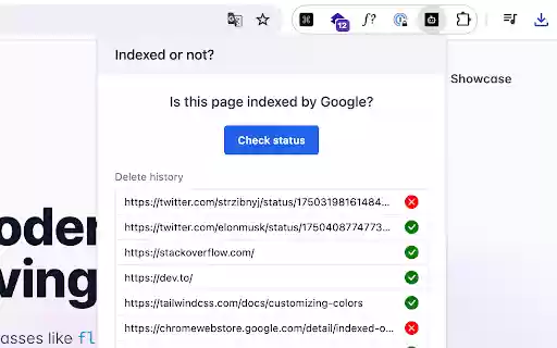 SEOQuant Indexed or not?  from Chrome web store to be run with OffiDocs Chromium online