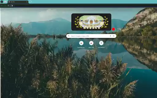 serene lake nestled among green trees  from Chrome web store to be run with OffiDocs Chromium online
