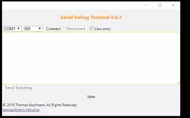 Serial Debug Terminal  from Chrome web store to be run with OffiDocs Chromium online