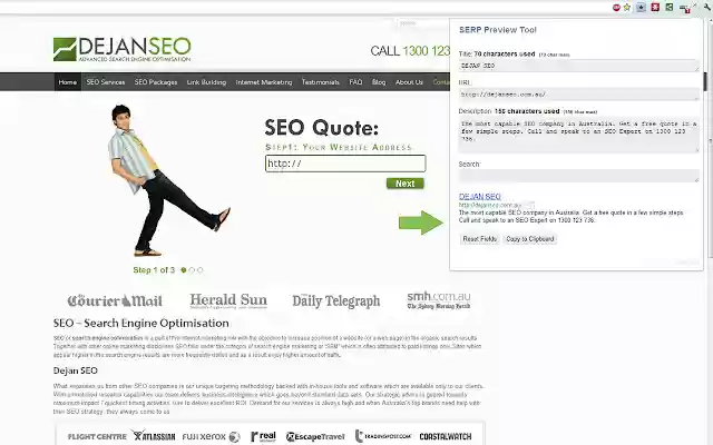 SERP Preview Tool  from Chrome web store to be run with OffiDocs Chromium online