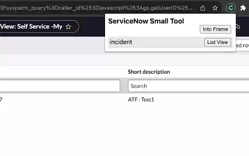 ServiceNow Small Tool  from Chrome web store to be run with OffiDocs Chromium online