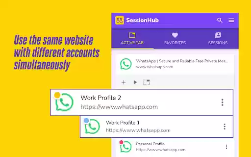 SessionHub: Multi Account Browsing in Isolated Tabs  from Chrome web store to be run with OffiDocs Chromium online