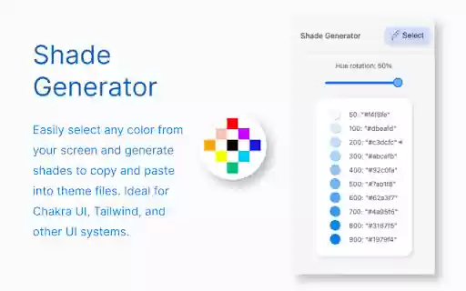 Shade Generator  from Chrome web store to be run with OffiDocs Chromium online