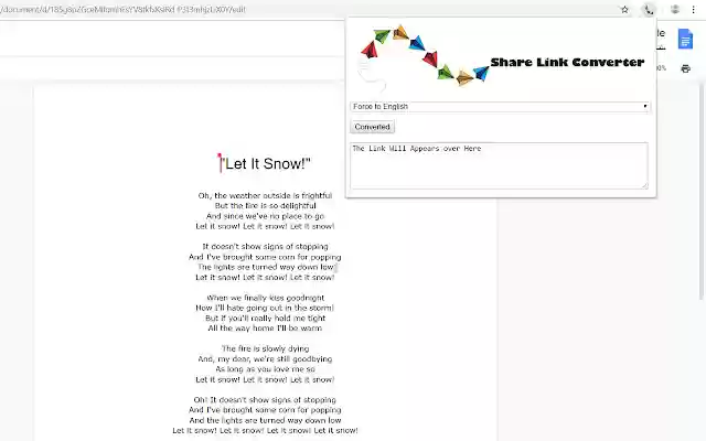 Share Link Converter from Chrome web store to be run with OffiDocs Chromium online Share Link Converter from Chrome web store to be run with OffiDocs Chromium online