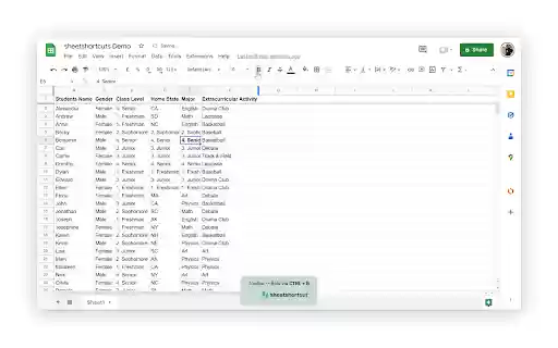 sheetshortcut  from Chrome web store to be run with OffiDocs Chromium online