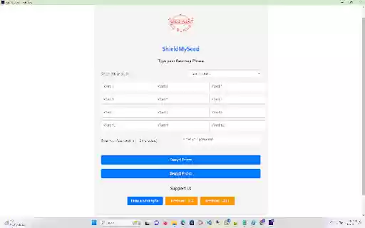 ShieldMySeed  from Chrome web store to be run with OffiDocs Chromium online