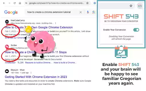 SHIFT 543: BE to Gregorian Year Converter  from Chrome web store to be run with OffiDocs Chromium online