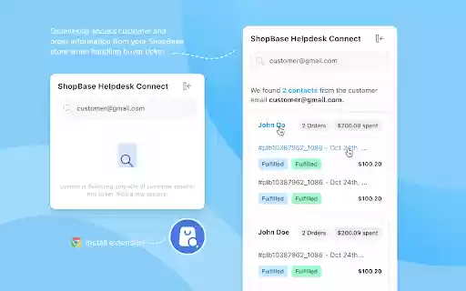 ShopBase Helpdesk Connect  from Chrome web store to be run with OffiDocs Chromium online