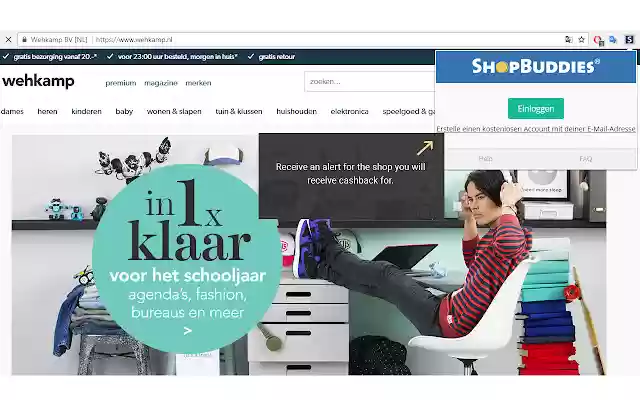 Shopbuddies.de Cashback Melder  from Chrome web store to be run with OffiDocs Chromium online
