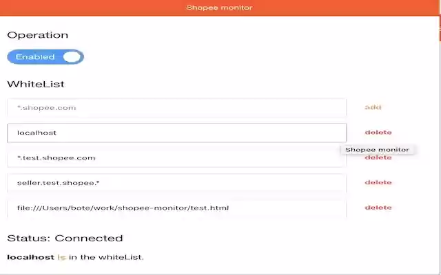 Shopee monitor  from Chrome web store to be run with OffiDocs Chromium online