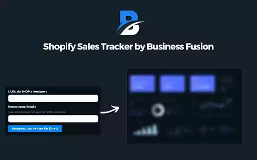 Shopify Sales Tracker Suivez les ventes Shopify de vos concurrents  from Chrome web store to be run with OffiDocs Chromium online
