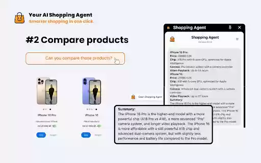Shopping Agent  from Chrome web store to be run with OffiDocs Chromium online