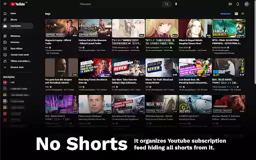 Shorts Organizer  from Chrome web store to be run with OffiDocs Chromium online
