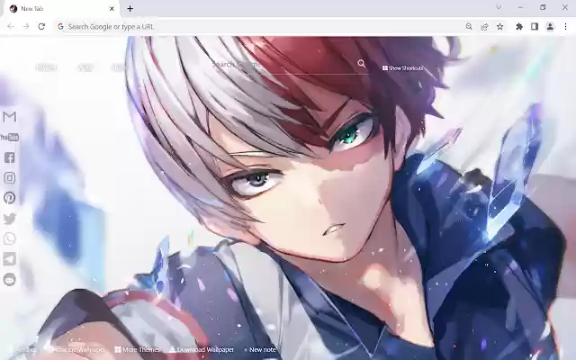 Shoto Todoroki Wallpaper New Tab  from Chrome web store to be run with OffiDocs Chromium online