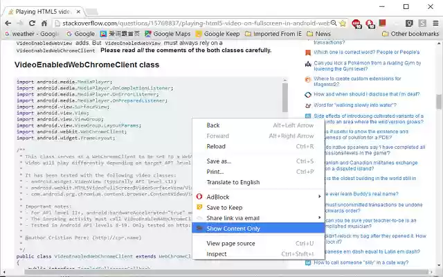 Show Content Only  from Chrome web store to be run with OffiDocs Chromium online