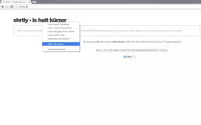 shrtly.de là schneller kürzer từ cửa hàng Chrome trực tuyến sẽ được chạy với OffiDocs Chromium trực tuyến