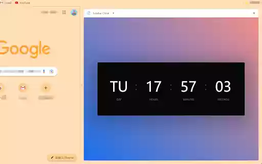 Sidebar Clock  from Chrome web store to be run with OffiDocs Chromium online