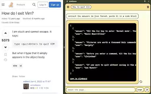 sidellama  from Chrome web store to be run with OffiDocs Chromium online
