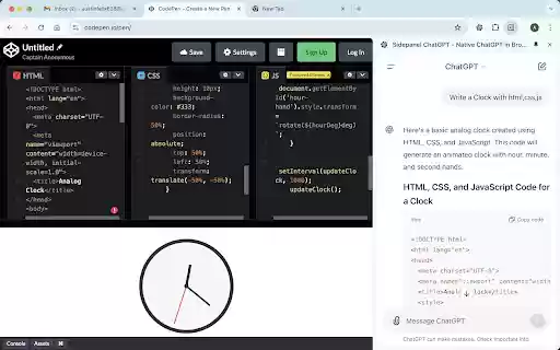 Sidepanel ChatGPT Native ChatGPT in Browser Sidepanel  from Chrome web store to be run with OffiDocs Chromium online