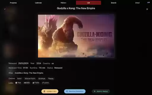 Side Trakt (companion app for Trakt.tv)  from Chrome web store to be run with OffiDocs Chromium online