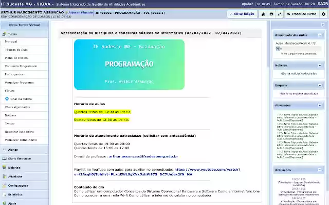 SIGAA Mais Acessível from Chrome web store to be run with OffiDocs Chromium online SIGAA Mais Acessível from Chrome web store to be run with OffiDocs Chromium online