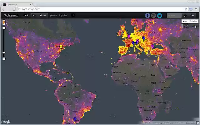 Sightsmap  from Chrome web store to be run with OffiDocs Chromium online