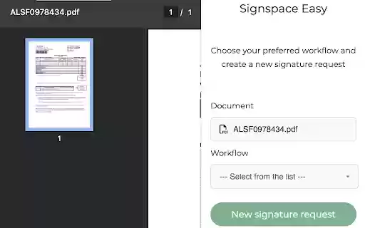 SignSpace Easy  from Chrome web store to be run with OffiDocs Chromium online