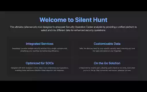 SilentHunt Auto Search from Chrome web store to be run with OffiDocs Chromium online SilentHunt Auto Search from Chrome web store to be run with OffiDocs Chromium online